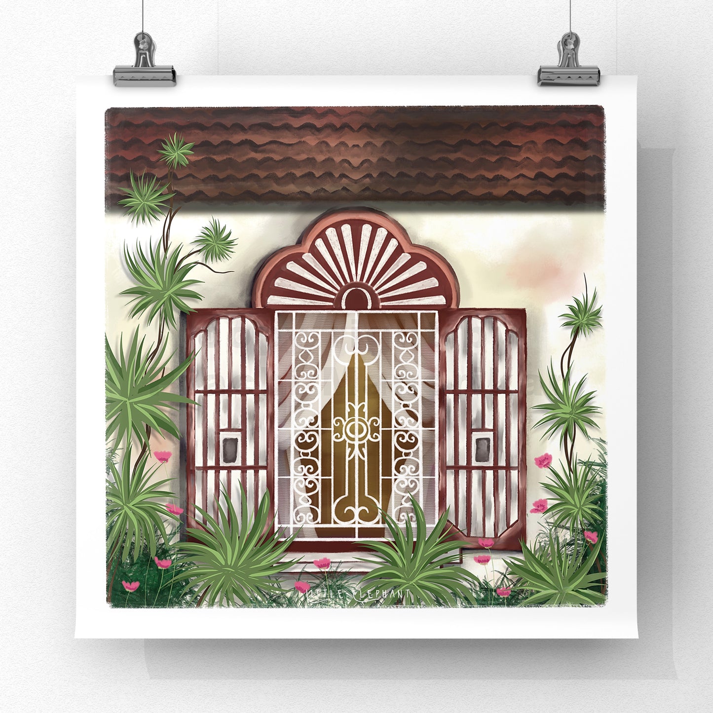 Burnt Orange Window Giclee Fine Art Prints