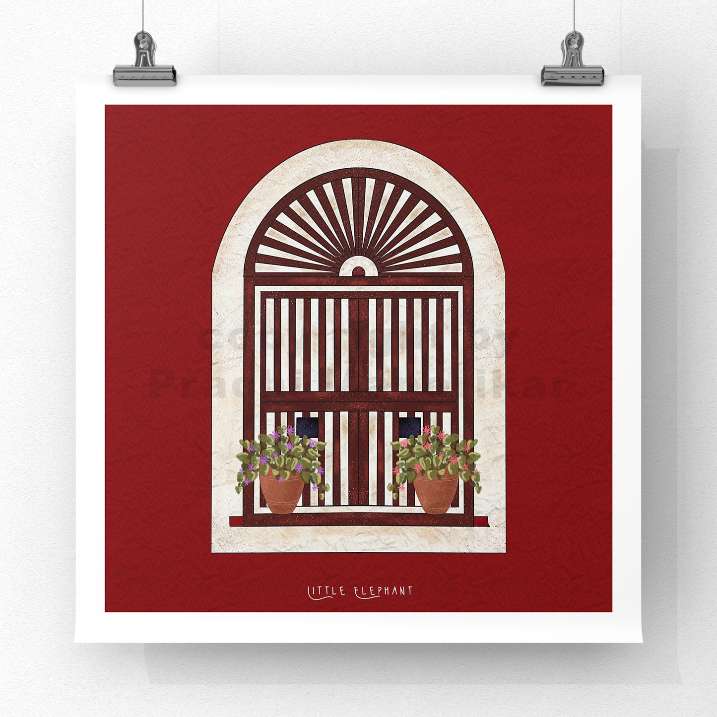 Brick Red Window Giclee Fine Art Prints