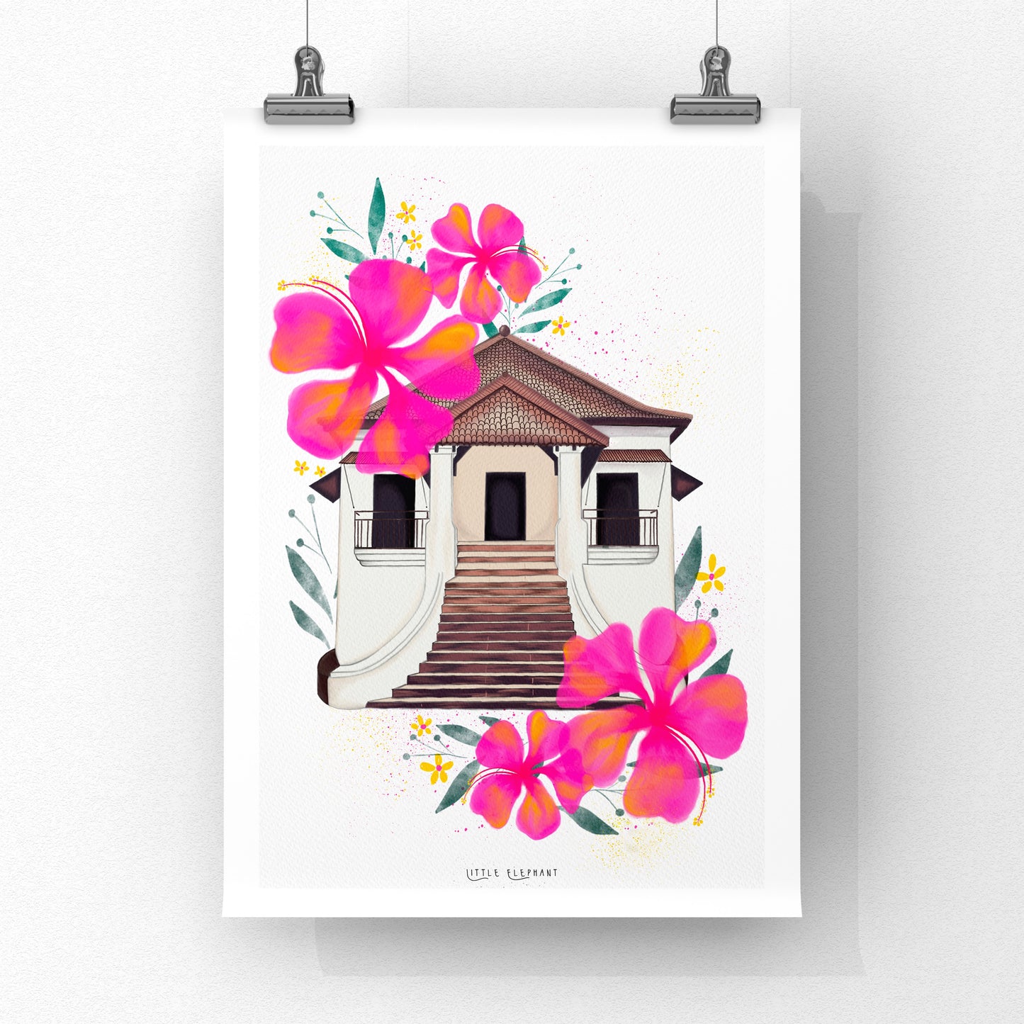 Hibiscus Villa Giclee Fine Art Prints