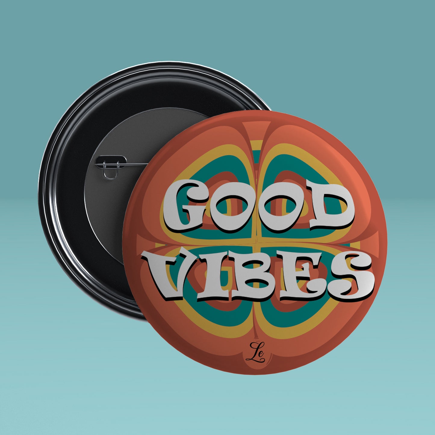 Good Vibes Round Pin Badge with Magnet