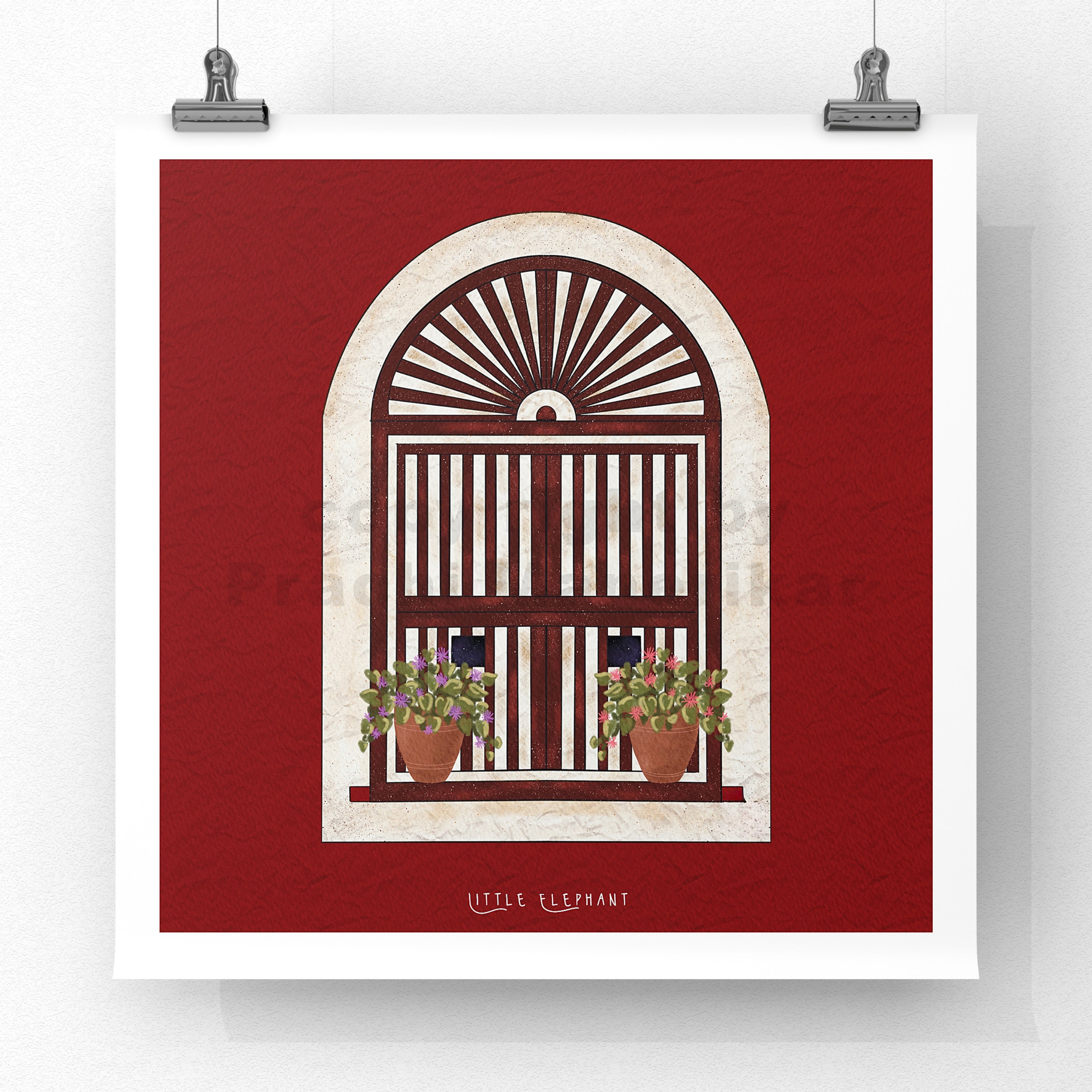 Brick Red Window Giclee Fine Art Prints