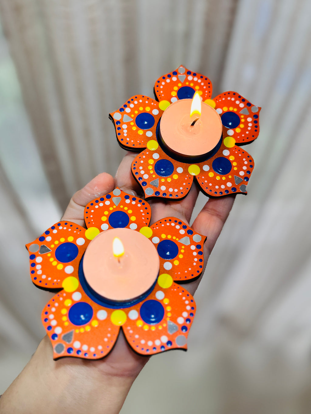 Orange Tea Light Holder