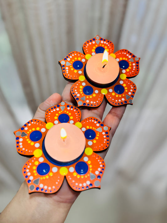 Orange Tea Light Holder