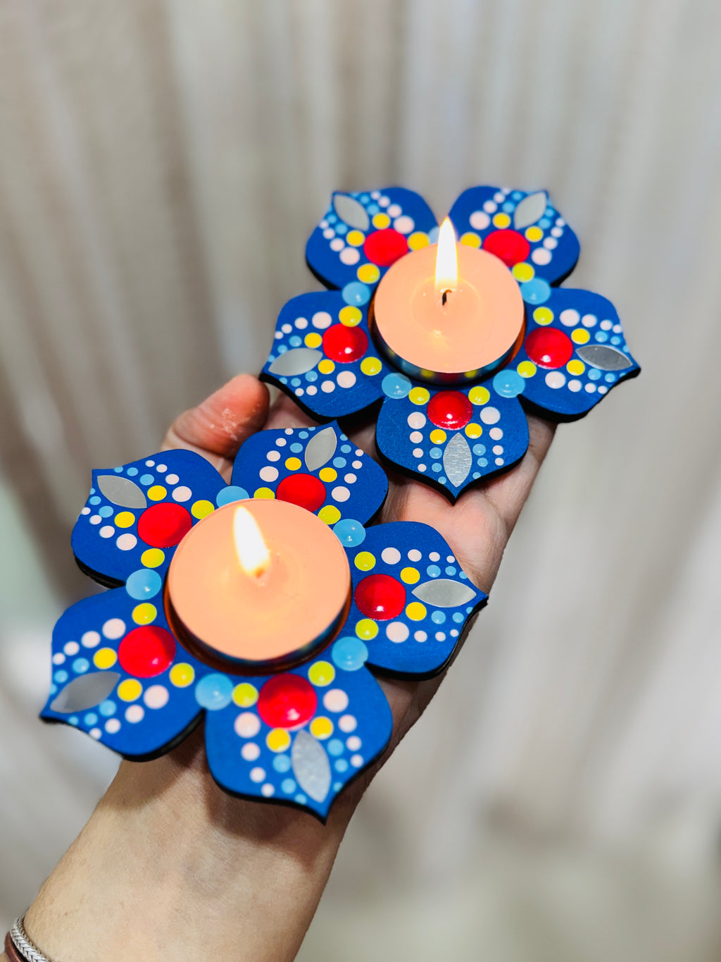 Blue Tea Light Holder