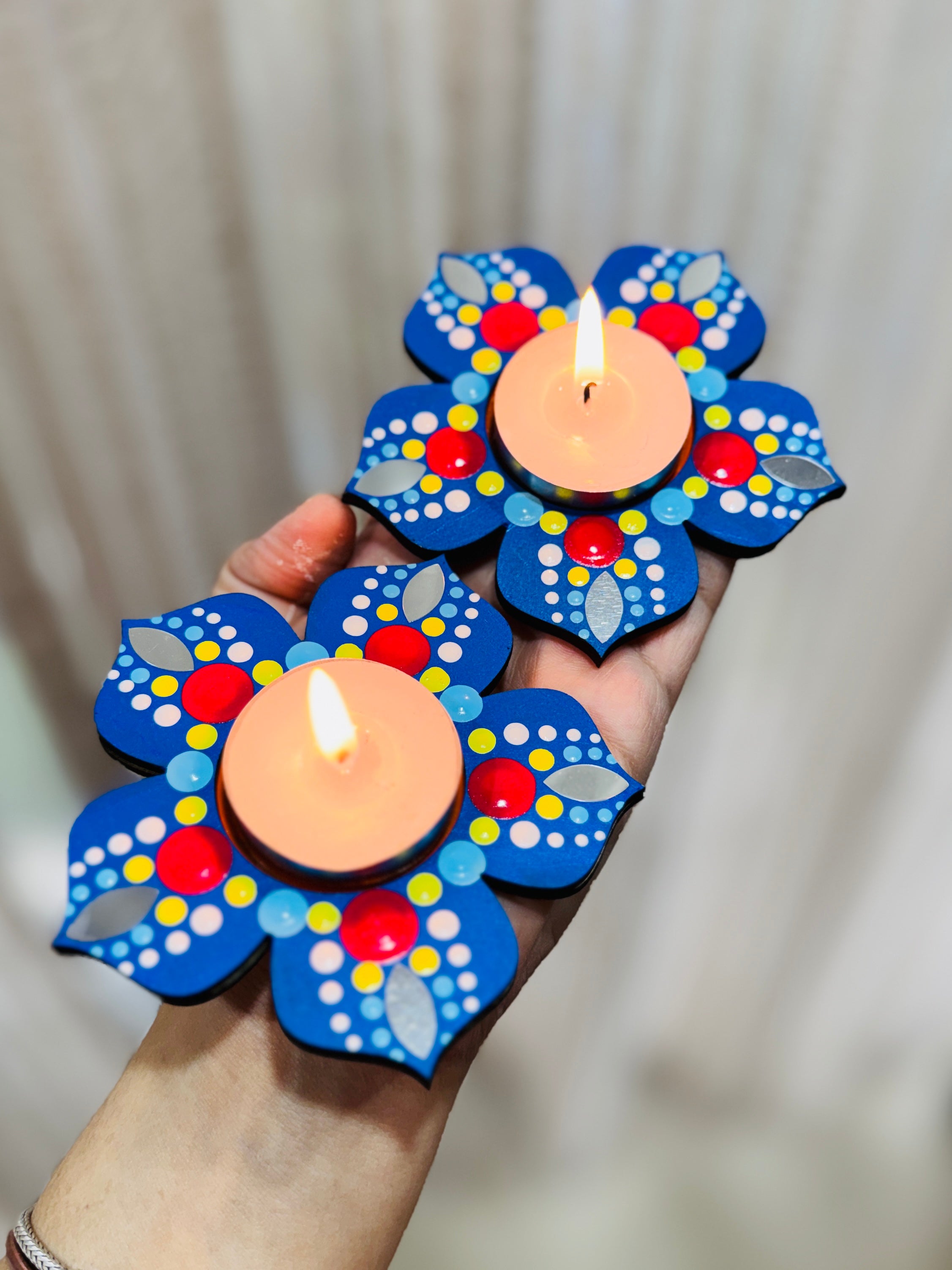 Blue Tea Light Holder