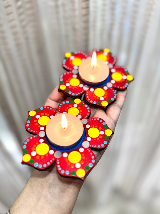 Red Tea Light Holder