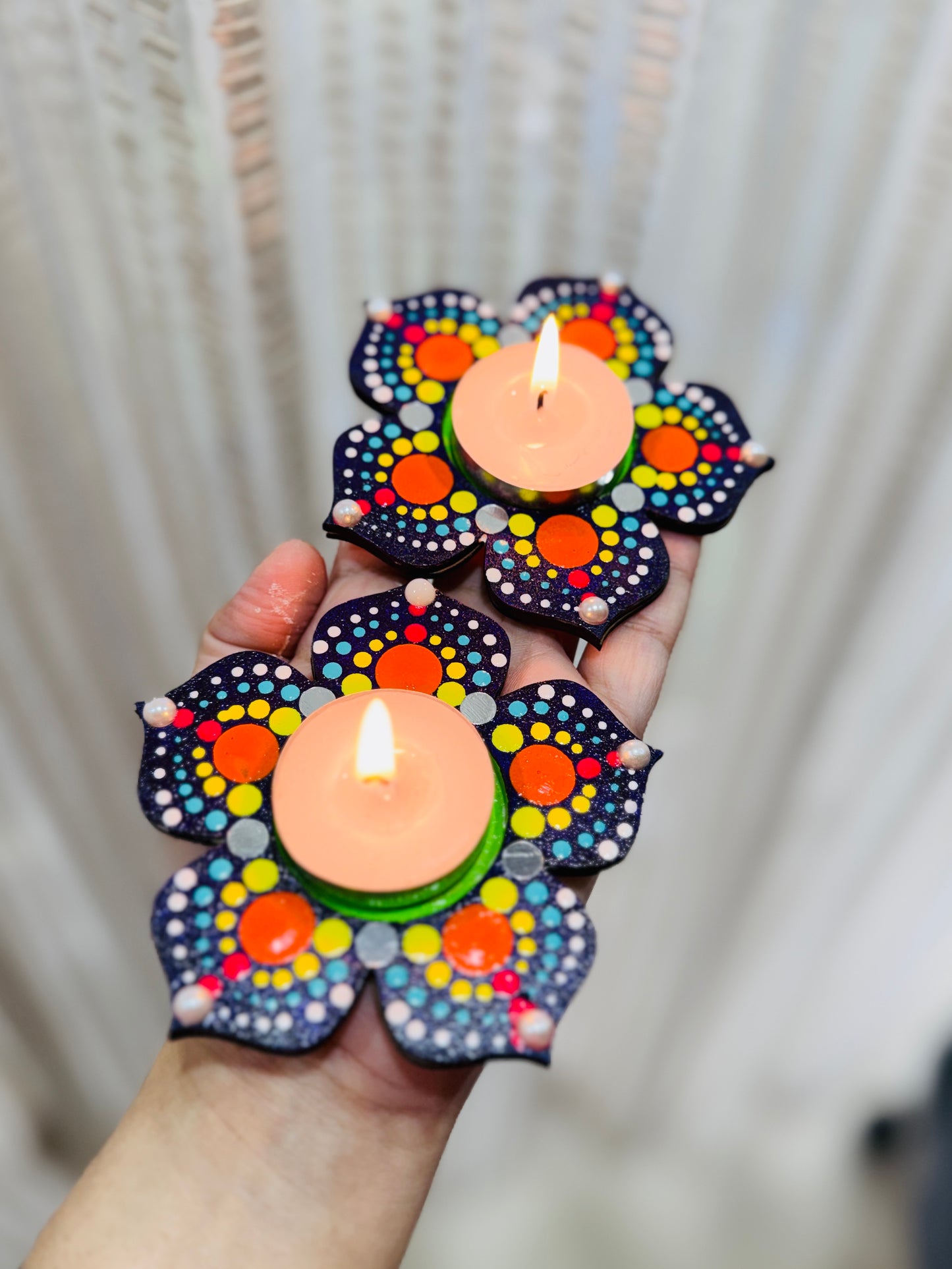 Purple Tea Light Holder