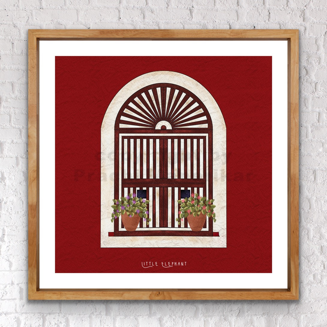 Brick Red Window | Wall Art