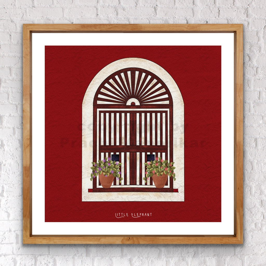 Brick Red Window | Wall Art