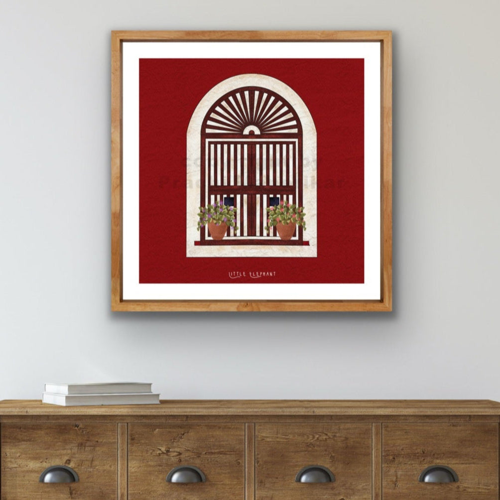 Brick Red Window | Wall Art