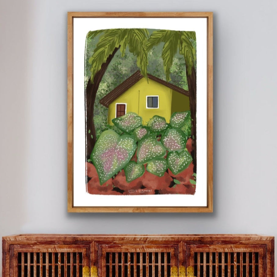 Caladium Yellow House | Wall Art