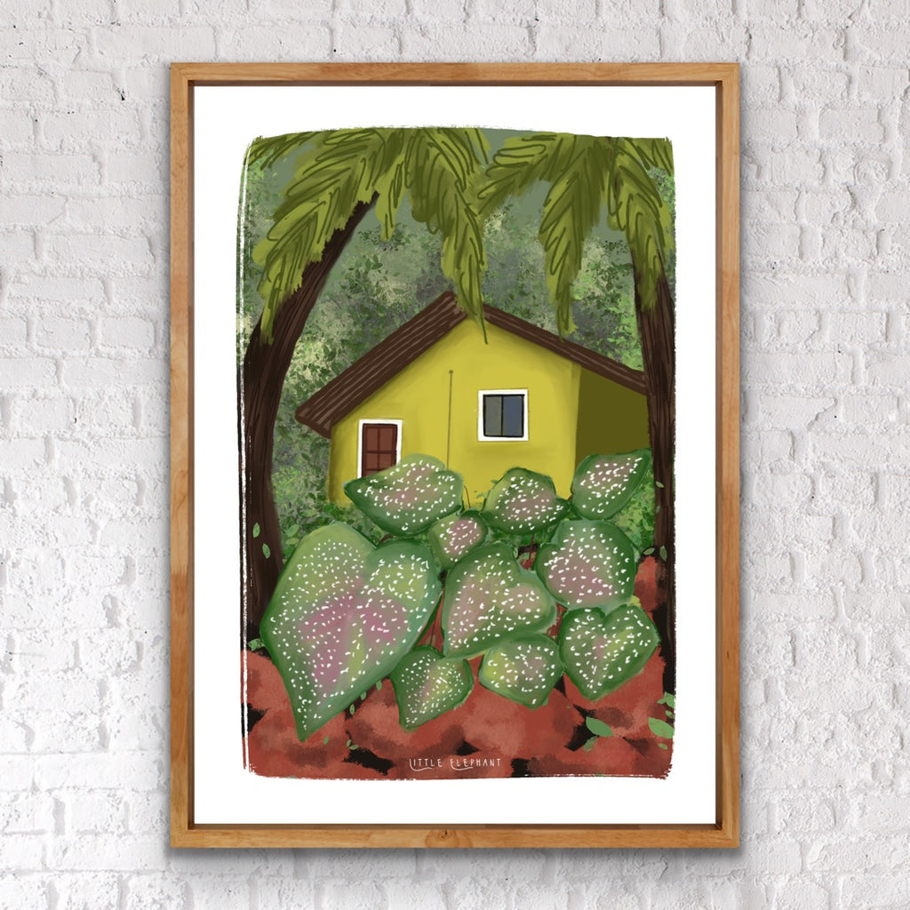 Caladium Yellow House | Wall Art