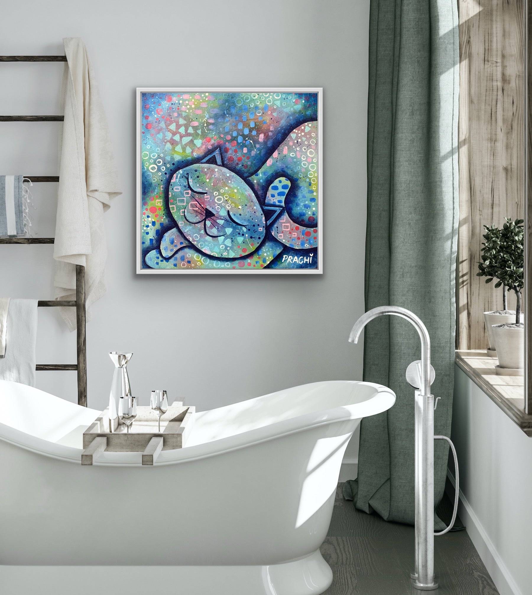 Cosmic Kitty Nap | Wall Art