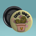 FREE HUGS Round Pin Badge with Magnet 
