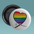 Love Heart Round Pin Badge with Magnet
