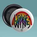 Love Wins Round Pin Badge with Magnet